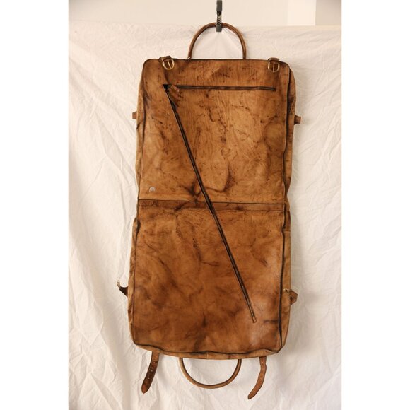 Vintage R.O.N.A. "Go Anywhere" Leather Garment Bag 1970's Handmade Argentina - Picture 3 of 7